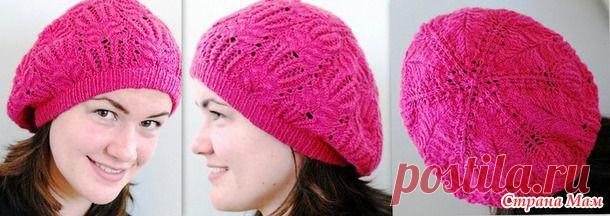 Весенние шапочки спицами- подборка со схемами