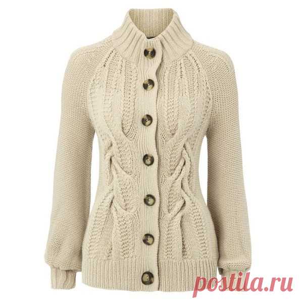 Узор для кардигана. Талия в косах