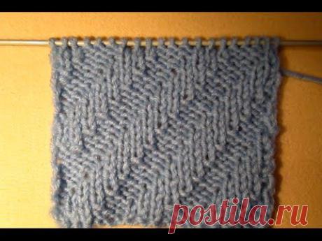 ВЯЗАНИЕ СПИЦАМИ ДЛЯ НАЧИНАЮЩИХ,ДИАГОНАЛЬНАЯ РЕЗИНКА! Knitting - YouTube