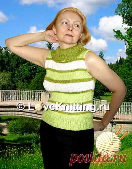 Топ с воротником | Loveknitting.ru