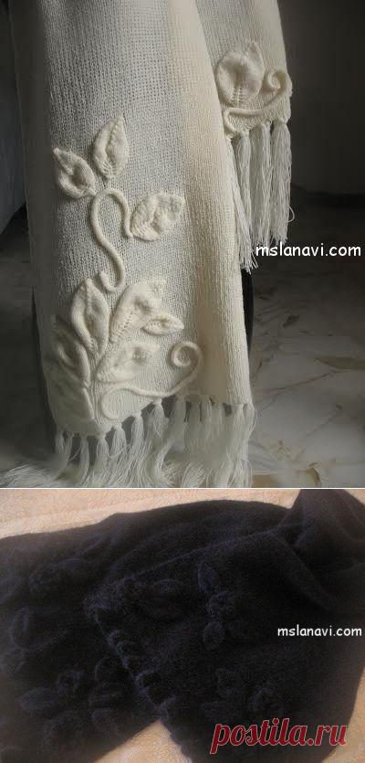 Темный и белый палантин от Hаталья Зайдулоевой.