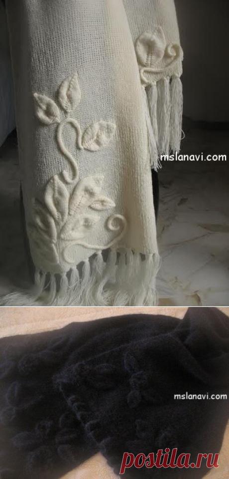 Темный и белый палантин от Hаталья Зайдулоевой.