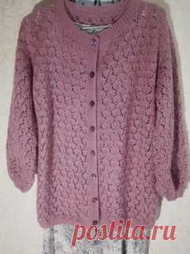 Ажурный кардиган "Пыльная роза"