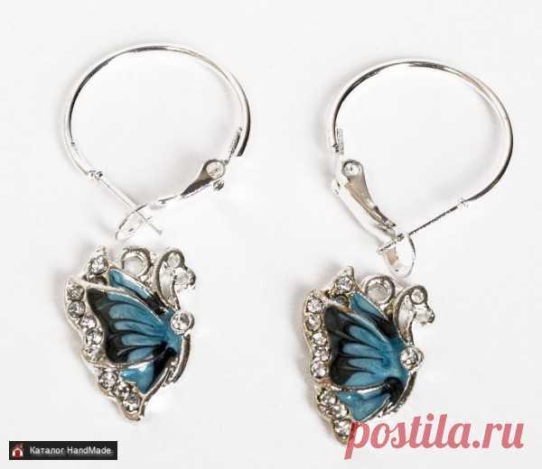 Серьги 'Голубая бабочка' ручной работы купить в Минске и Беларуси, цены на HandMade