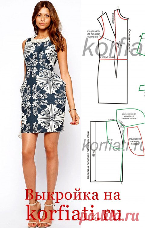 Выкройка платья с карманами от Анастасии Корфиати