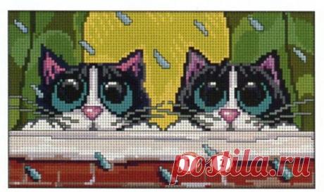 Вышивка крестом Кошачьи глазки. Коллекция схем для вышивки котов |