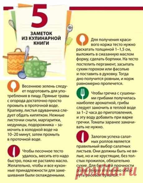 5 заметок из кулинарной книги