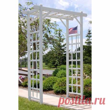 Shop Dura-Trel 4.75-ft W x 7-ft H White Garden Arbor at Lowes.com