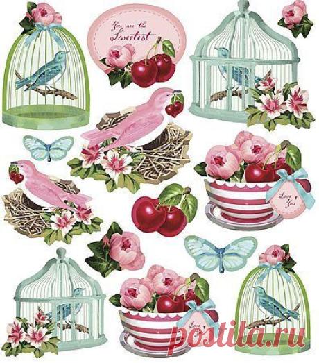 TILDA Birds, cherries and birdcages | Tilda