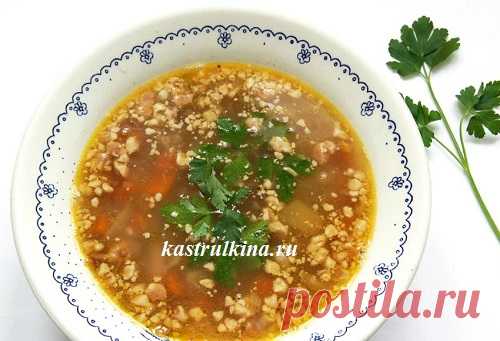 Постный суп с фасолью и орехами, рецепт
