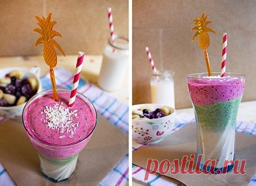 Любите мороженое? 🍦🍦🍦 Предлагаем вам отличную альтернативу, которая не уступит по вкусу жирному пломбиру!!! Ингредиенты: Банан — 1 шт. Молоко — 150 мл Ягоды — горсть Шпинат — 30 г Кокосовая стружка