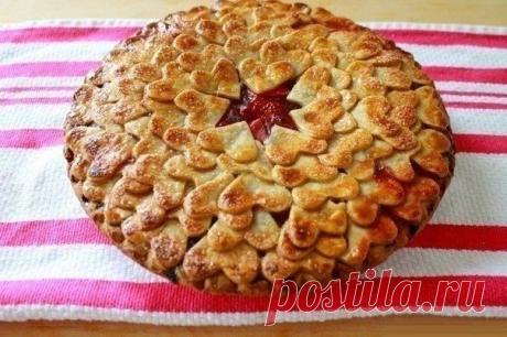 Как приготовить клубничный сердечный пирог - рецепт, ингридиенты и фотографии