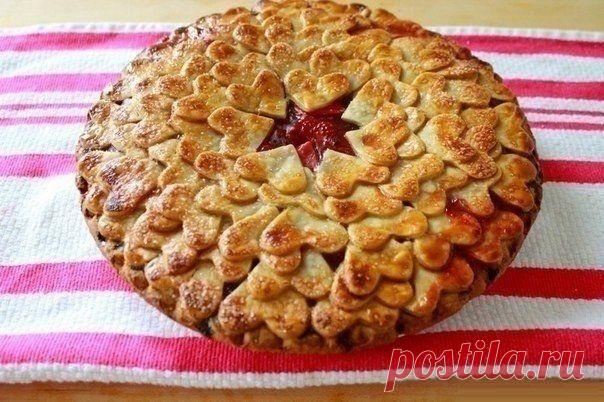 Как приготовить клубничный сердечный пирог - рецепт, ингридиенты и фотографии