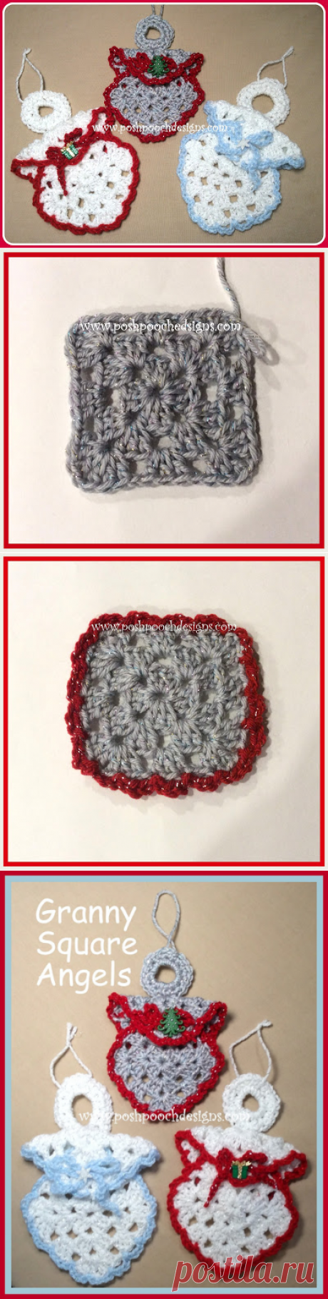 Posh Pooch Designs Dog Clothes: Granny Square Angel Ornament Crochet Pattern | Posh Pooch Designs