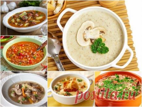 ПЕРВЫЕ БЛЮДА: ТОП-6 РЕЦЕПТОВ 
1) Острый испанский суп с колбасками

ИНГРЕДИЕНТЫ:
● Куриный бульон — 4 л
● Картофель — 4-5 шт.
● Помидоры — 1-2 шт.
● Колбаски охотничьи — 3–4 шт.
● Чеснок — 1–2 зубчика
● Свежая зелень — по вкусу
● Болгарский перец — 1 шт.
● Лук — 1 шт.
● Паприка — по вкусу
● Специи — по вкусу

ПРИГОТОВЛЕНИЕ:
1. Нарежьте охотничьи колбаски и обжарьте их в сковороде в оливковом масле.
2. Также в сковороду добавьте нашинкованный чеснок, морковь, острые специи,...