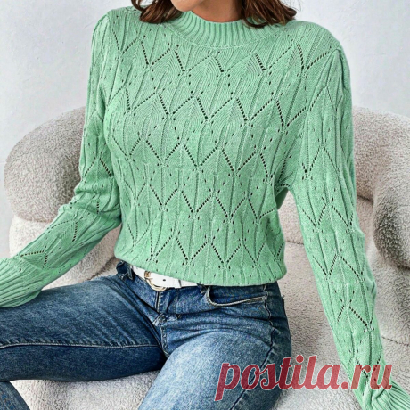 Мятный свитер спицами. Моя схема – Paradosik Handmade - вязание для начинающих и профессионалов