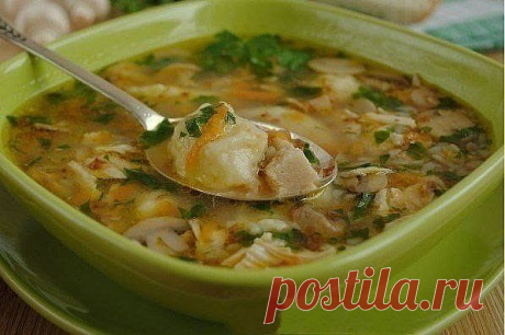 Суп с гречкой и картофельными клецками