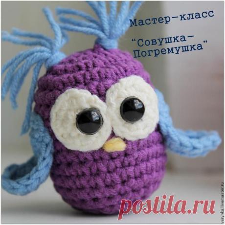 Вязаная погремушка Сова - Online Rukodelie