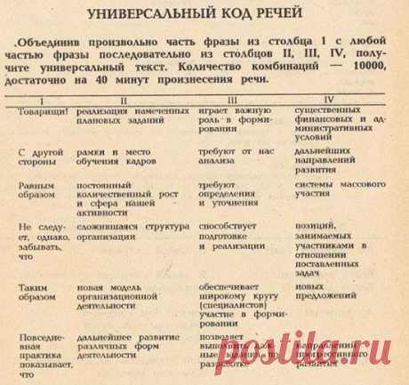 Универсальный код речей