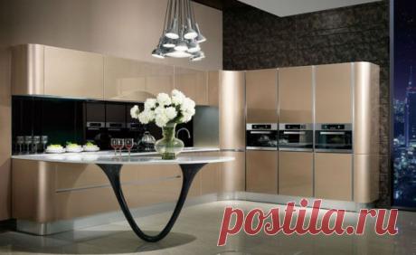 Кухня цвета шампань – стильное и свежее решение