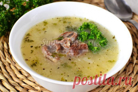 Суп с куриными сердечками и манкой. Рецепт с пошаговым фото