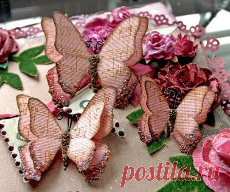 Reneabouquets Butterfly Set - English Rose Garden Butterflies Scrapbook…