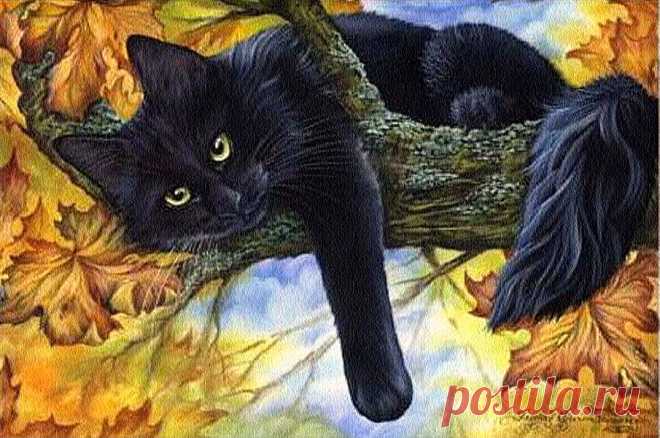 Осенний кот, как лист опавший, рыжий. Осенний взгляд, с прищуром, с хитрецой.