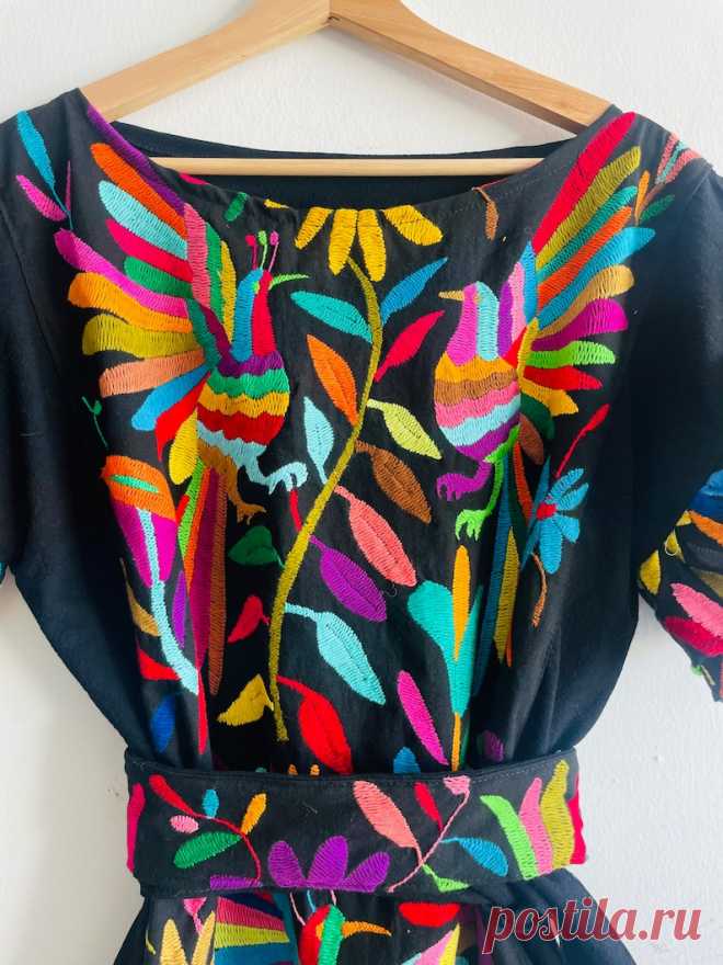Impresionantemente sexy Vestido Otomi Blanco con bordado - Etsy Chile