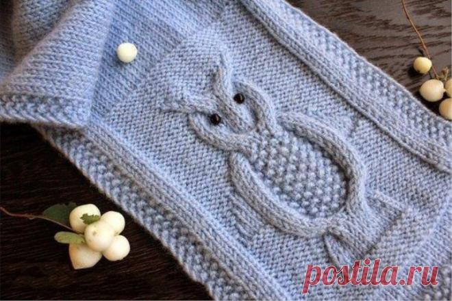 Cap and scarf with owls free pattern