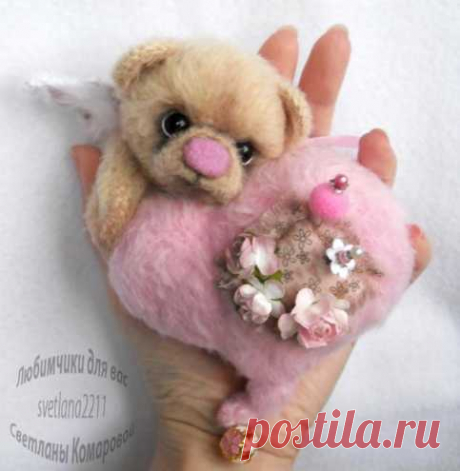 Мишка с сердцем игольница своими руками - Игрушки своими руками на yarukodel.com