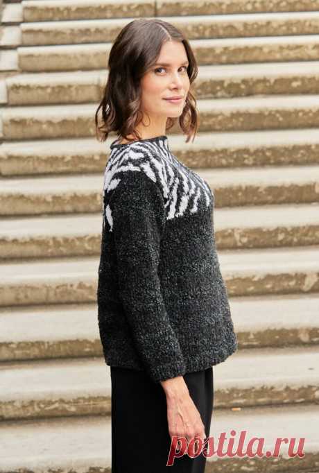 Elegant Women's Black-and-White Jacquard Pullover: Comprehensive Knitting Guide