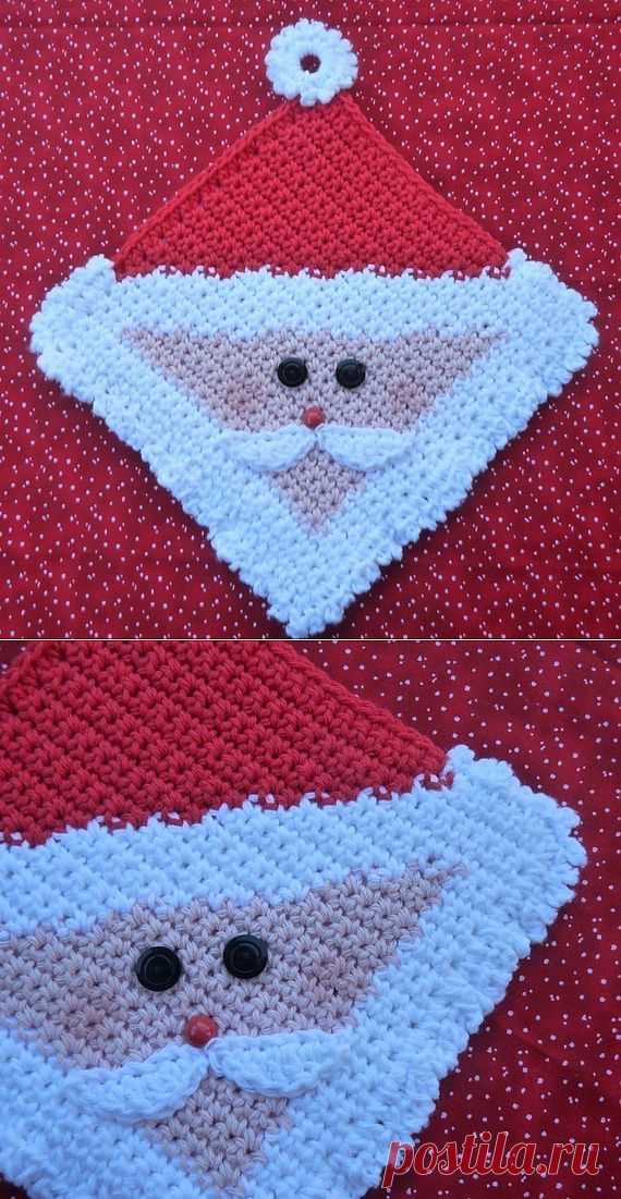 Santa Potholder Crochet PATTERN INSTANT by WhiskersAndWool