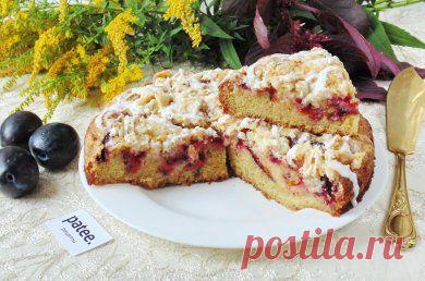 Сливовый пирог со штрейзелем - рецепт с фотографиями