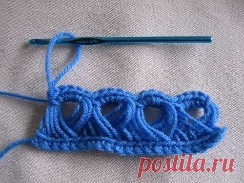 Вязанное кружево в технике брумстик