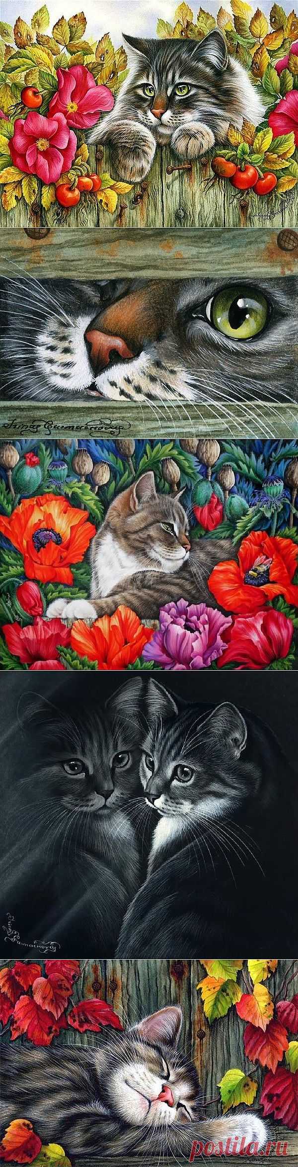 Блоги@Mail.Ru: Очаровательные котики в работах Ирины Гармашевой