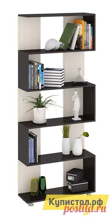 Стеллаж Нефрит ТриЯ Этот оригинальный стеллаж понравится всем любителям необычных деталей в интерьере.  Полки стеллажа выстроены 