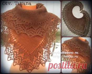 Фишю Lacy Katy, вязаный спицами, с описанием и схемой вязания. / knitka.ru