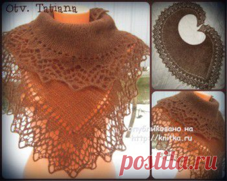 Фишю Lacy Katy, вязаный спицами, с описанием и схемой вязания. / knitka.ru