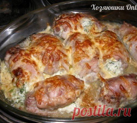 Куриные рулетики, фаршированные яйцом, сыром и зеленью ● - МирТесен
