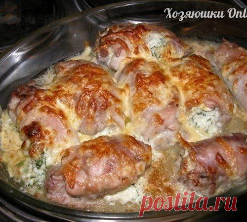 Куриные рулетики, фаршированные яйцом, сыром и зеленью ● - МирТесен
