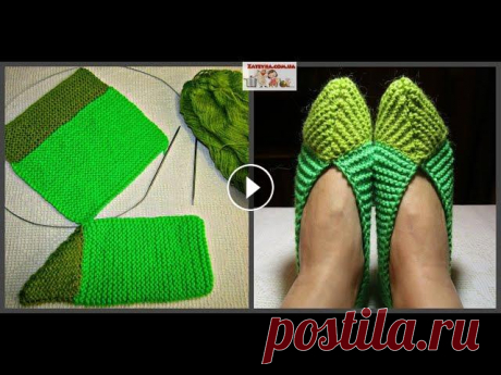 СЛЕДКИ-ТАПОЧКИ СПИЦАМИ ИЗ ПРЯМОУГОЛЬНИКА. ПРОСТО И БЫСТРО НА 37-41 р. Если у вас остались клубочки пряжи от каких-либо изделий, предлагаю вывязать остатки пряжи и связать теплые, уютные тапочки из прямоугольника. Тапочки...