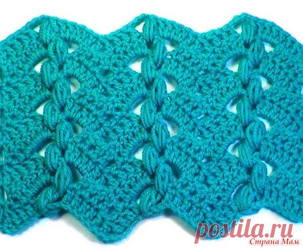 Ажурный зигзаг с пышными столбиками - Все в ажуре... (вязание крючком) - Страна Мам