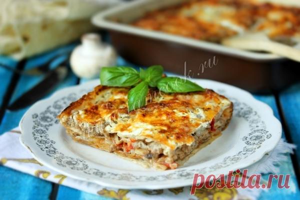 Ленивая лазанья с грибами — рецепт с фото пошагово