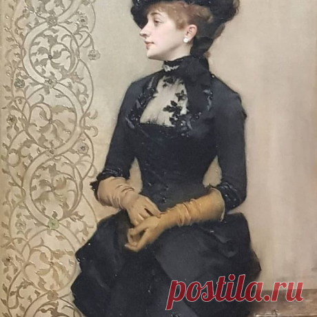 Un de mes tableaux préférés au Petit Palais : " la femme aux gants" dite "la Parisienne " de Charles Giron (1883) 🖤