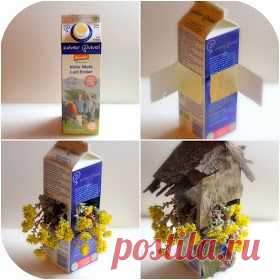 Daily Colours : Fairy Houses - DIY Milk Carton Flower Fairy Home