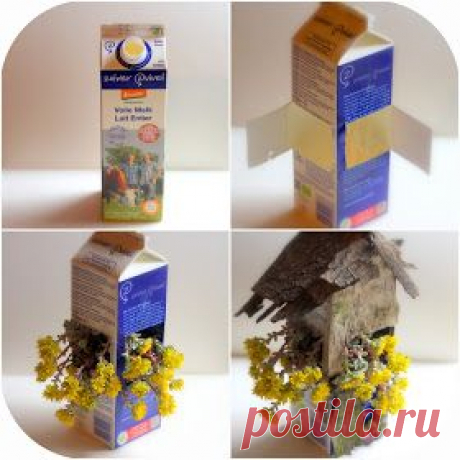 Daily Colours : Fairy Houses - DIY Milk Carton Flower Fairy Home