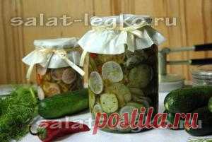 Маринованный салат из редиса и огурцов на зиму