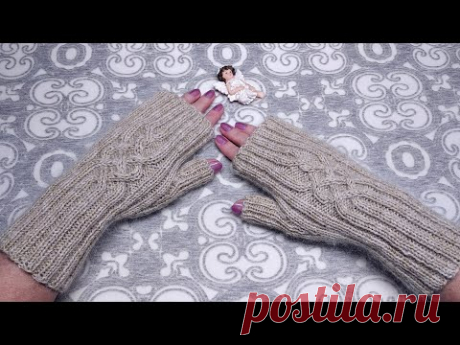 Митенки спицами.МК.