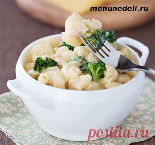 Вкусные макароны с сырным соусом и брокколи / Меню недели
