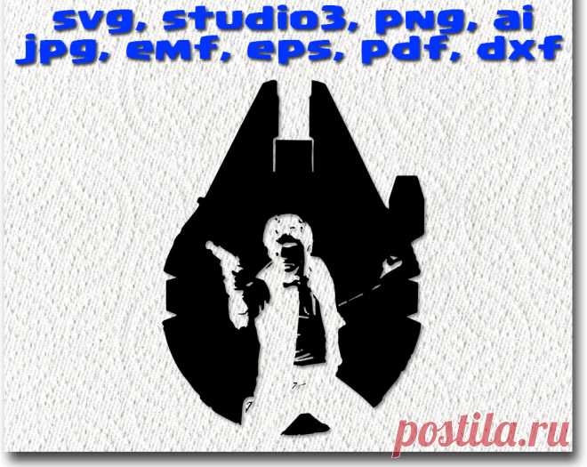Han Falcon svg cuttable Cricut Design Space Silhouette